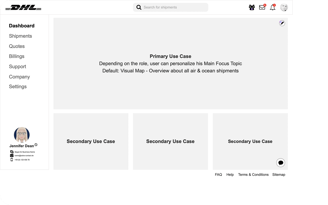 1st Axure prototype for customer interviews and stakeholder workshops