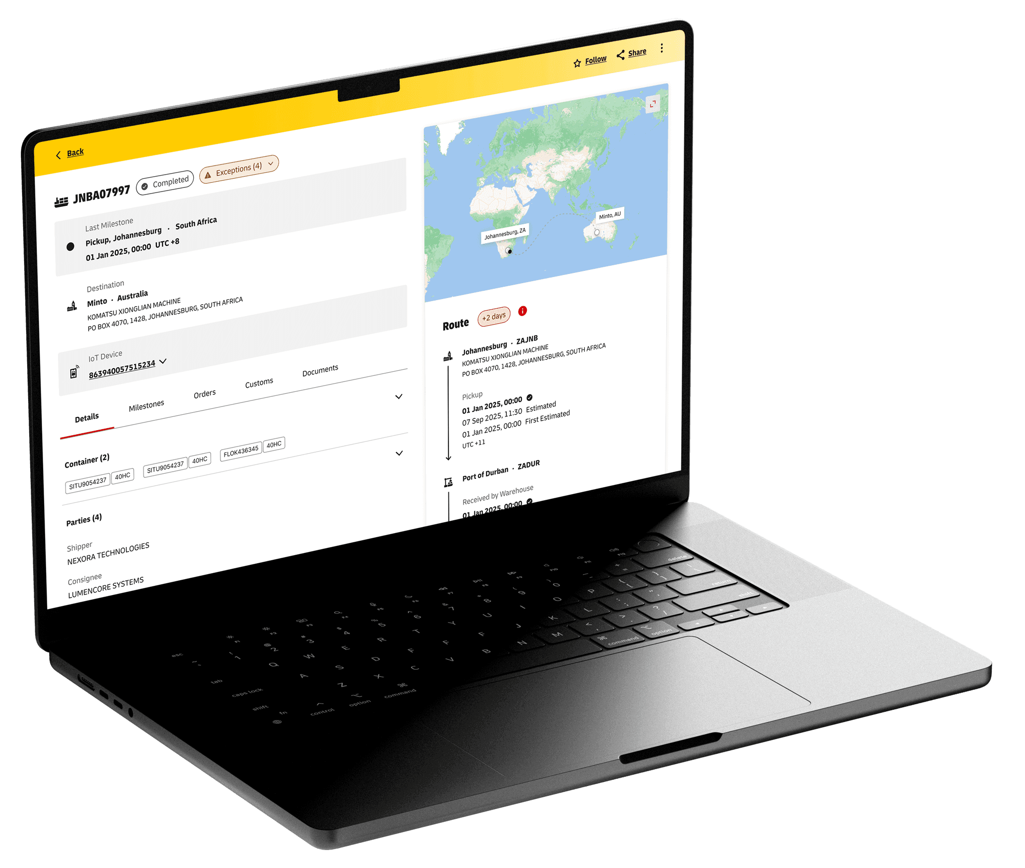 myDHLi detail page mockup