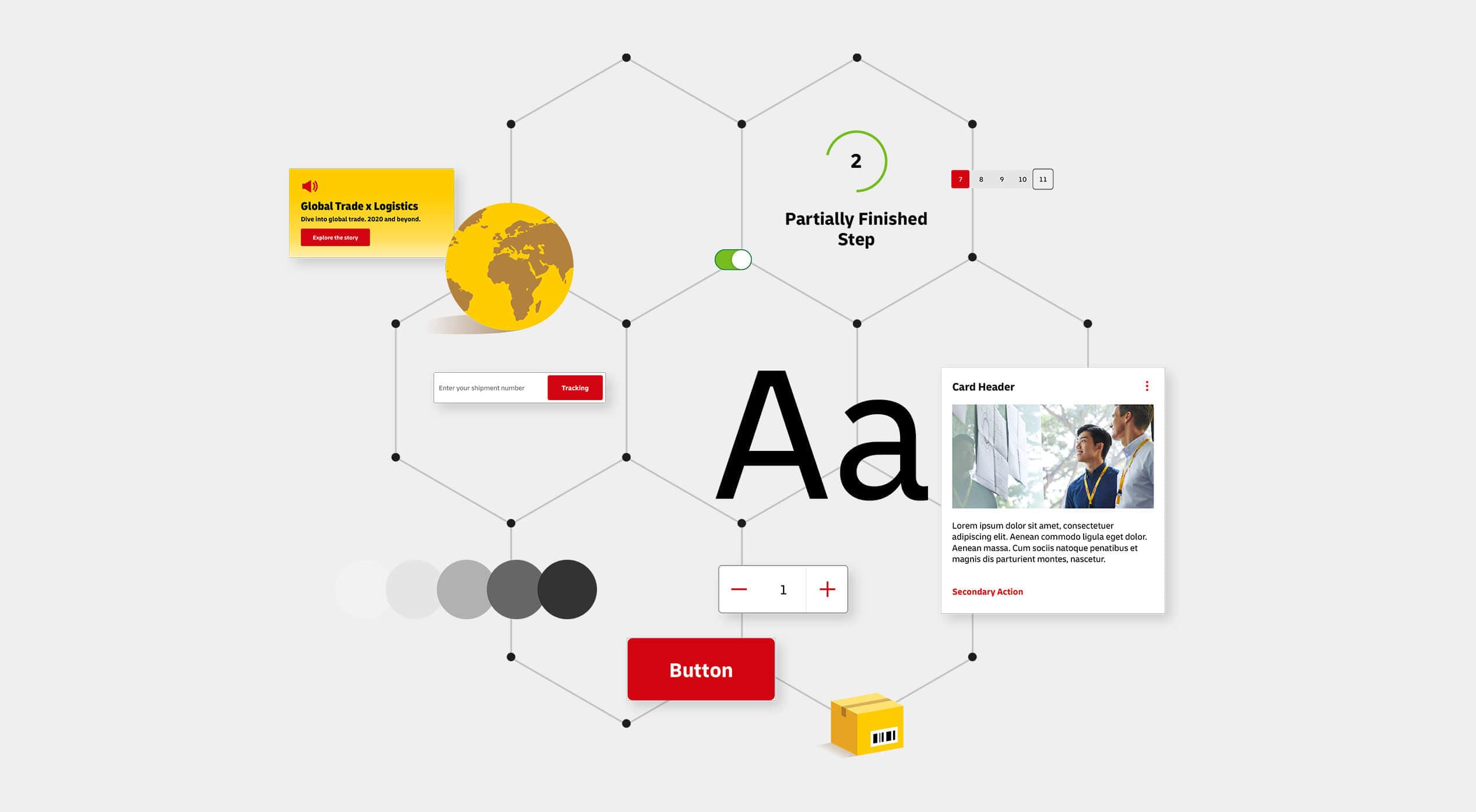 Component canvas with hexagons