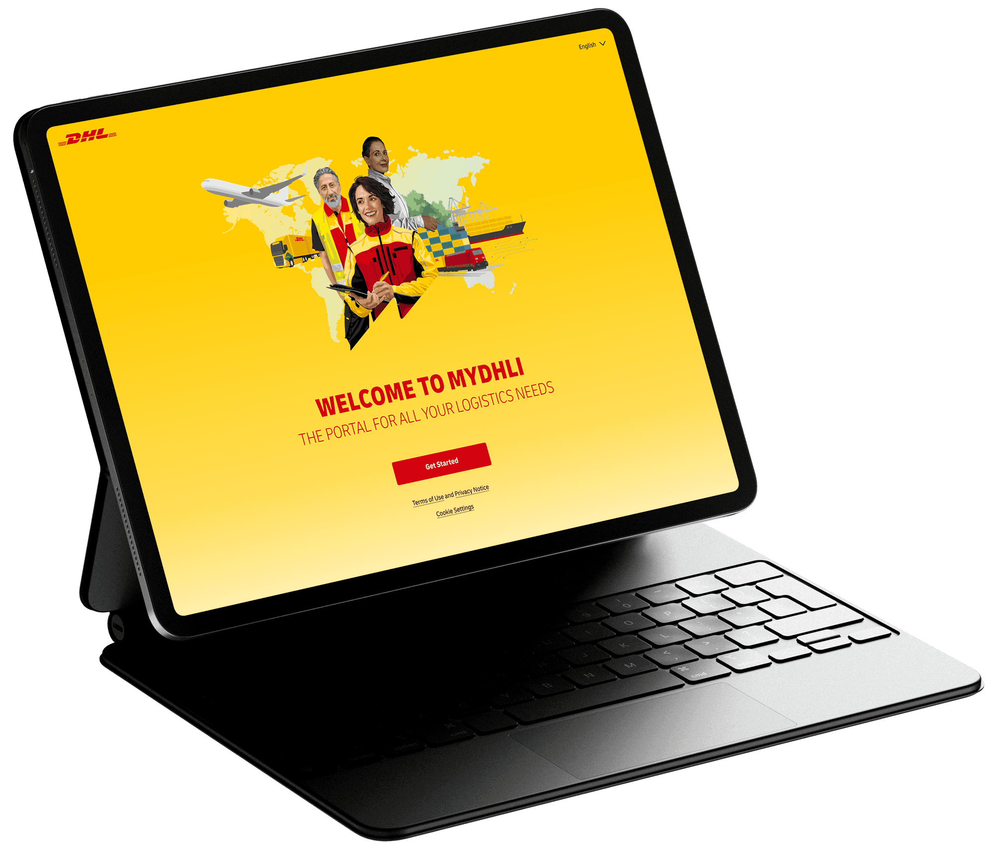 myDHLi Welcome screen on iPad